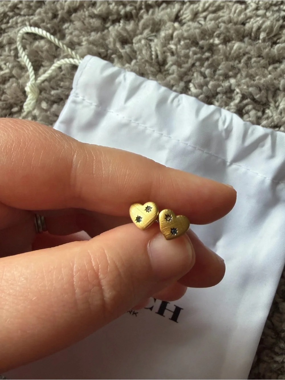 COACH Outlet Gold Heart Stud Earrings - Picture 2 of 5